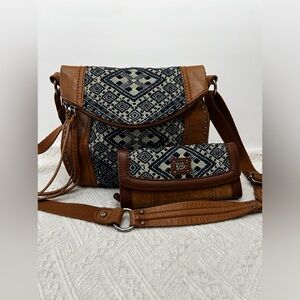 The Sak Tapestry Detail Crossbody Purse And Wallet